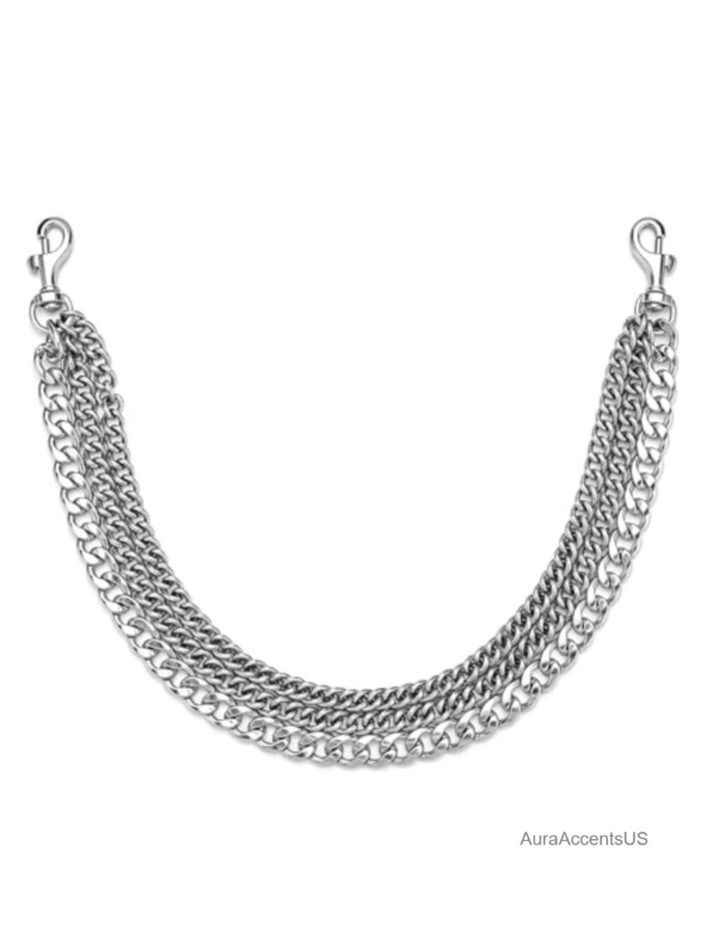 Triple Chain Purse Strap for Handbags - 19.7 in Replacement Handle,